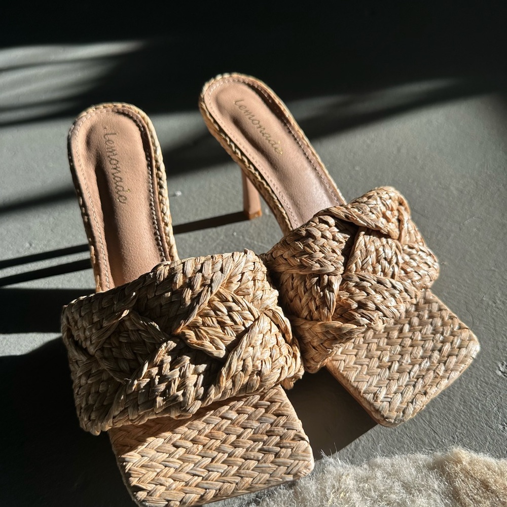 Basket weaved heels